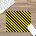 Black And Yellow Warning Striped Print Mouse Pad