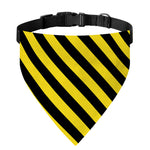 Black And Yellow Warning Striped Print Over The Collar Dog Bandana