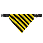 Black And Yellow Warning Striped Print Over The Collar Dog Bandana