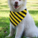 Black And Yellow Warning Striped Print Over The Collar Dog Bandana