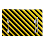 Black And Yellow Warning Striped Print Placemat