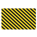 Black And Yellow Warning Striped Print Polyester Doormat