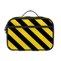 Black And Yellow Warning Striped Print Portable Lunch Bag