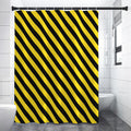 Black And Yellow Warning Striped Print Premium Shower Curtain