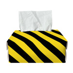 Black And Yellow Warning Striped Print Rectangle Tissue Box Cover