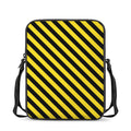 Black And Yellow Warning Striped Print Rectangular Crossbody Bag