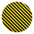 Black And Yellow Warning Striped Print Round Blanket