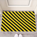 Black And Yellow Warning Striped Print Rubber Doormat