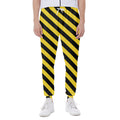 Black And Yellow Warning Striped Print Joggers