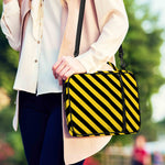 Black And Yellow Warning Striped Print Shoulder Strap Bible Bag