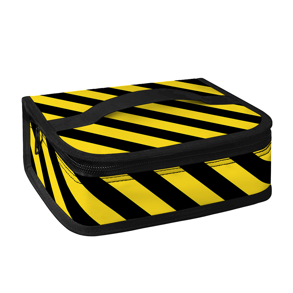 Black And Yellow Warning Striped Print Small Lunch Bag