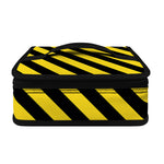 Black And Yellow Warning Striped Print Small Lunch Bag