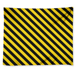 Black And Yellow Warning Striped Print Tapestry