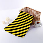 Black And Yellow Warning Striped Print Towel