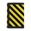 Black And Yellow Warning Striped Print Trifold Wallet