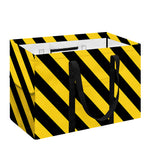 Black And Yellow Warning Striped Print Utility Tote Bag