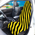 Black And Yellow Warning Striped Print Waterproof Car Seat Cover
