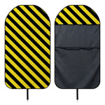 Black And Yellow Warning Striped Print Waterproof Car Seat Cover