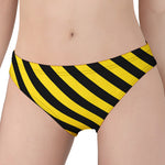 Black And Yellow Warning Striped Print Women's Panties