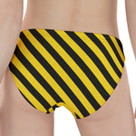Black And Yellow Warning Striped Print Women's Panties