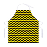 Black And Yellow Zigzag Pattern Print Adjustable Apron