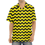 Black And Yellow Zigzag Pattern Print Aloha Shirt