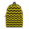 Black And Yellow Zigzag Pattern Print School Backpack