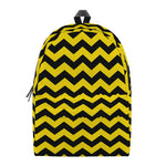 Black And Yellow Zigzag Pattern Print Backpack