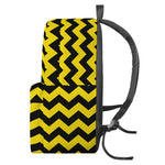 Black And Yellow Zigzag Pattern Print Backpack