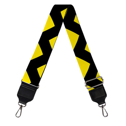 Black And Yellow Zigzag Pattern Print Bag Strap