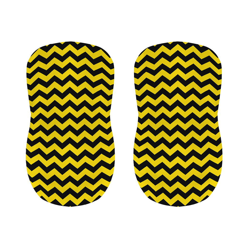 Black And Yellow Zigzag Pattern Print Bar Stool Covers