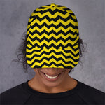 Black And Yellow Zigzag Pattern Print Baseball Cap