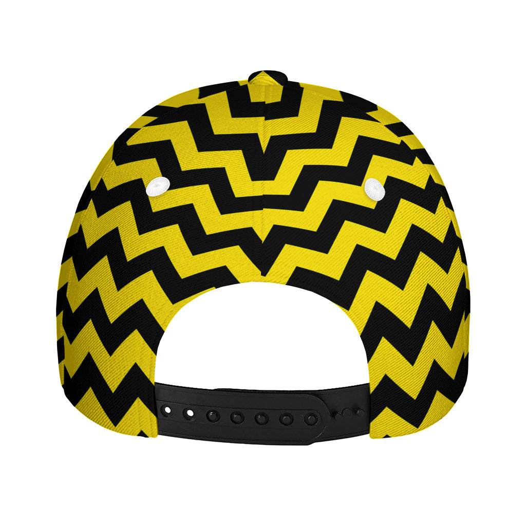 Black And Yellow Zigzag Pattern Print Baseball Cap
