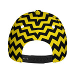 Black And Yellow Zigzag Pattern Print Baseball Cap