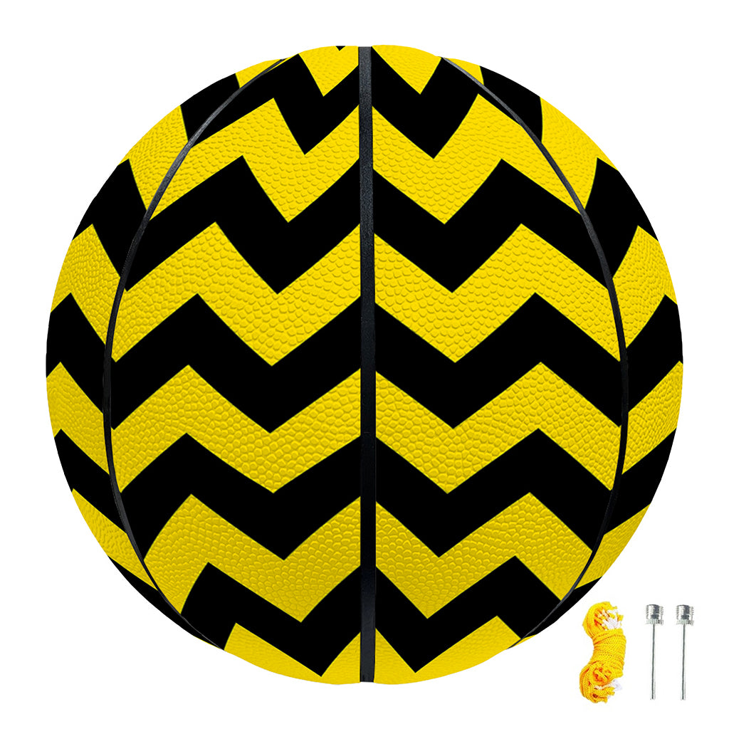 Black And Yellow Zigzag Pattern Print Basketball