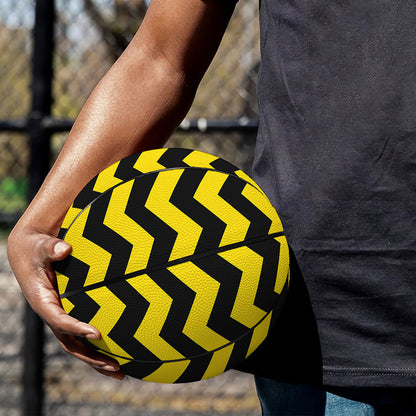 Black And Yellow Zigzag Pattern Print Basketball