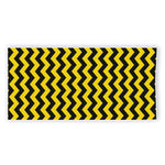 Black And Yellow Zigzag Pattern Print Beach Towel
