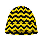 Black And Yellow Zigzag Pattern Print Beanie