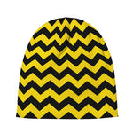 Black And Yellow Zigzag Pattern Print Beanie