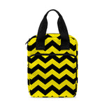 Black And Yellow Zigzag Pattern Print Bible Tote Bag