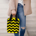 Black And Yellow Zigzag Pattern Print Bible Tote Bag