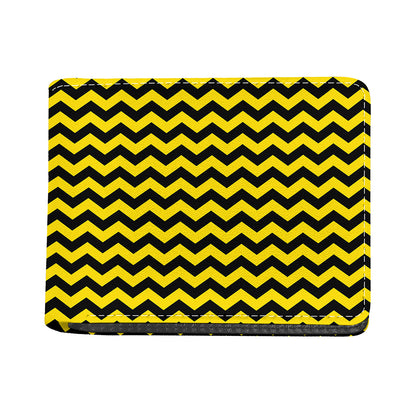 Black And Yellow Zigzag Pattern Print Bifold Wallet