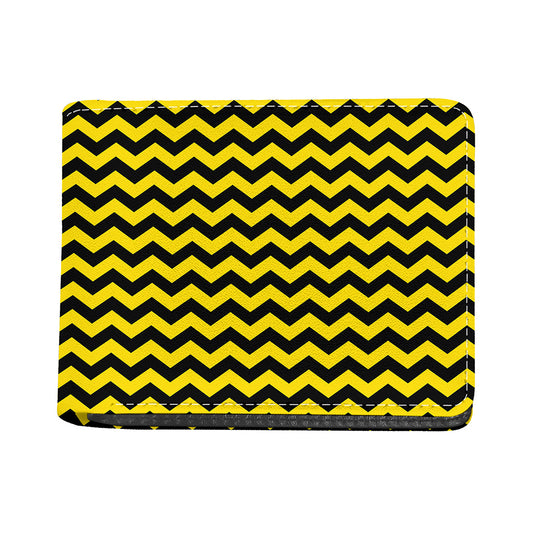 Black And Yellow Zigzag Pattern Print Bifold Wallet