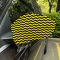 Black And Yellow Zigzag Pattern Print Car Side Mirror Covers