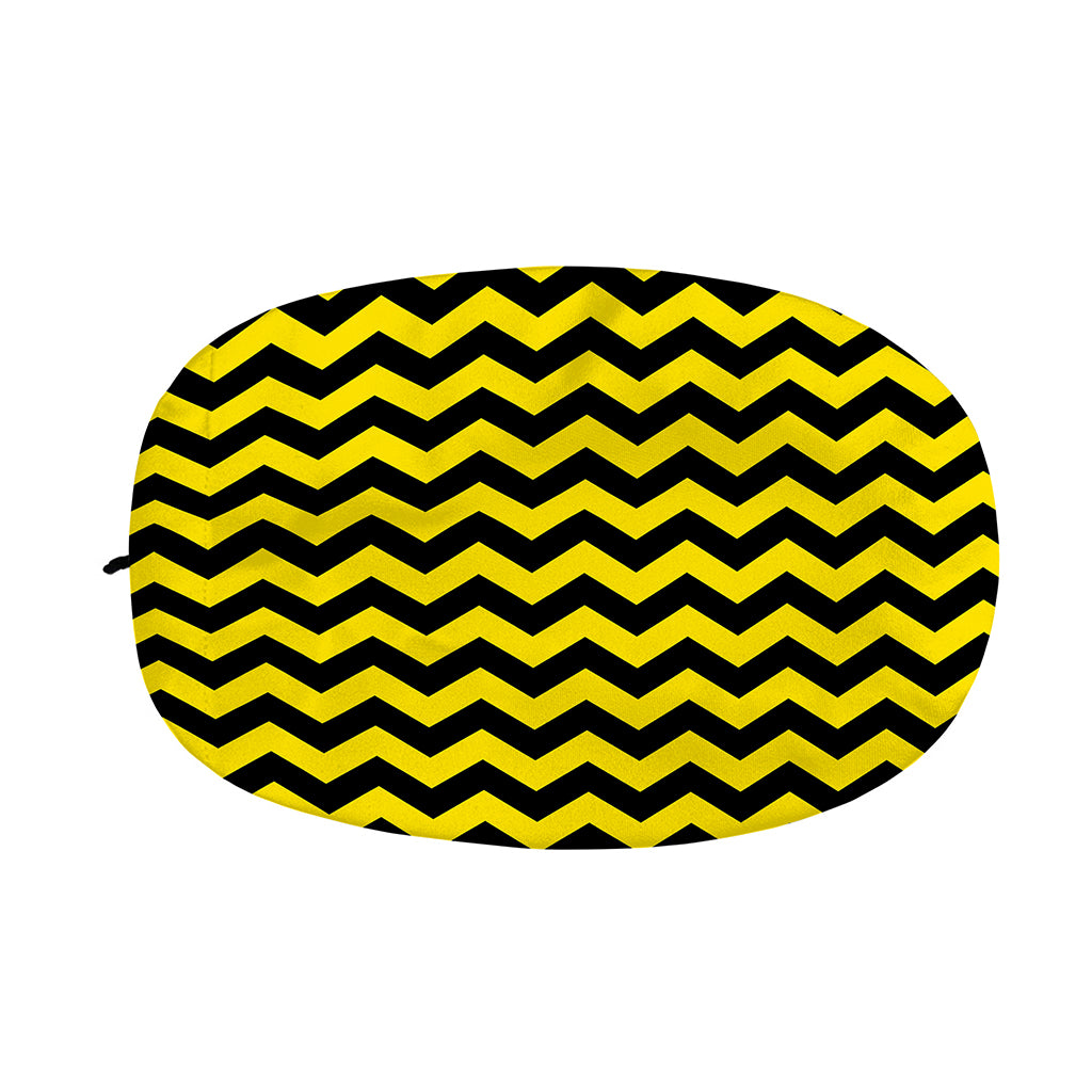 Black And Yellow Zigzag Pattern Print Car Side Mirror Covers