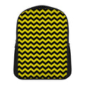 Black And Yellow Zigzag Pattern Print Casual Backpack