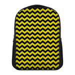 Black And Yellow Zigzag Pattern Print Casual Backpack