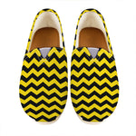 Black And Yellow Zigzag Pattern Print Casual Shoes