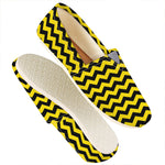 Black And Yellow Zigzag Pattern Print Casual Shoes