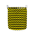 Black And Yellow Zigzag Pattern Print Collapsible Laundry Basket